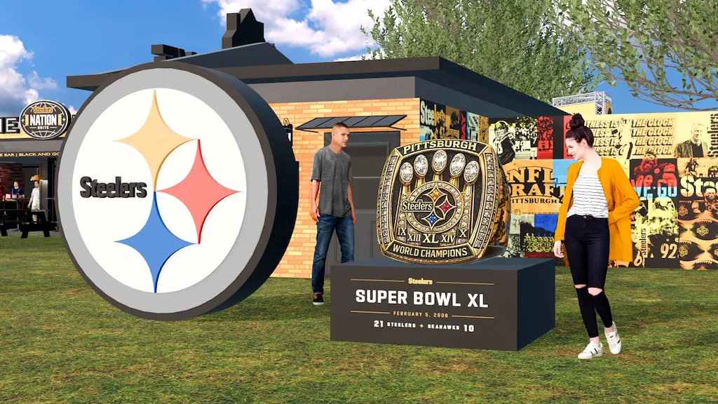 A 3D render of the Steelers Super Bowl XL ring.